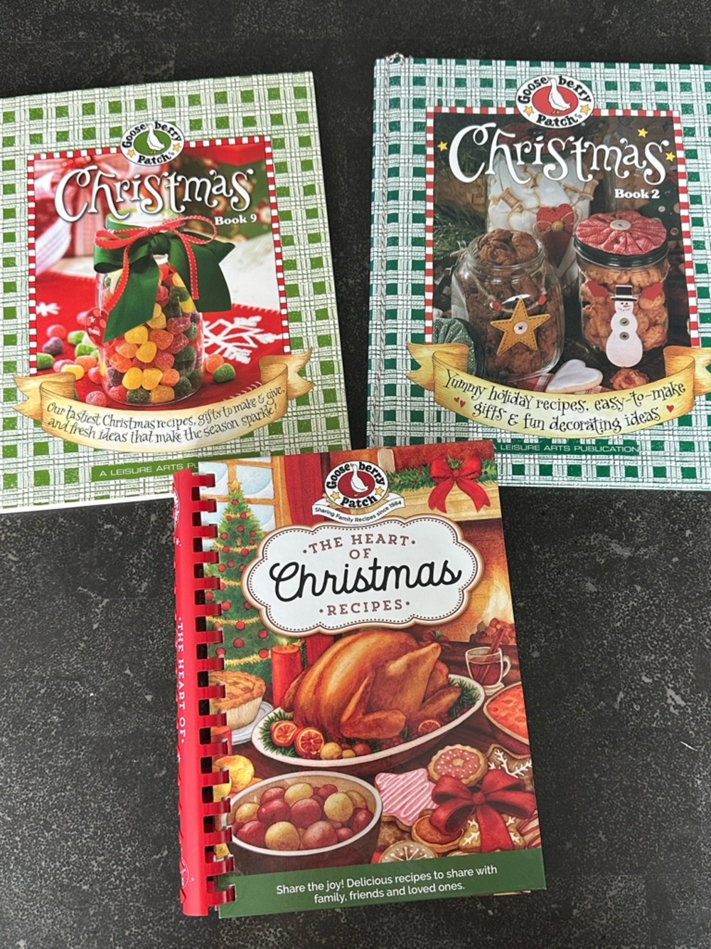 Gooseberry Patch Christmas Cookbook Set - Red & Green Covers
